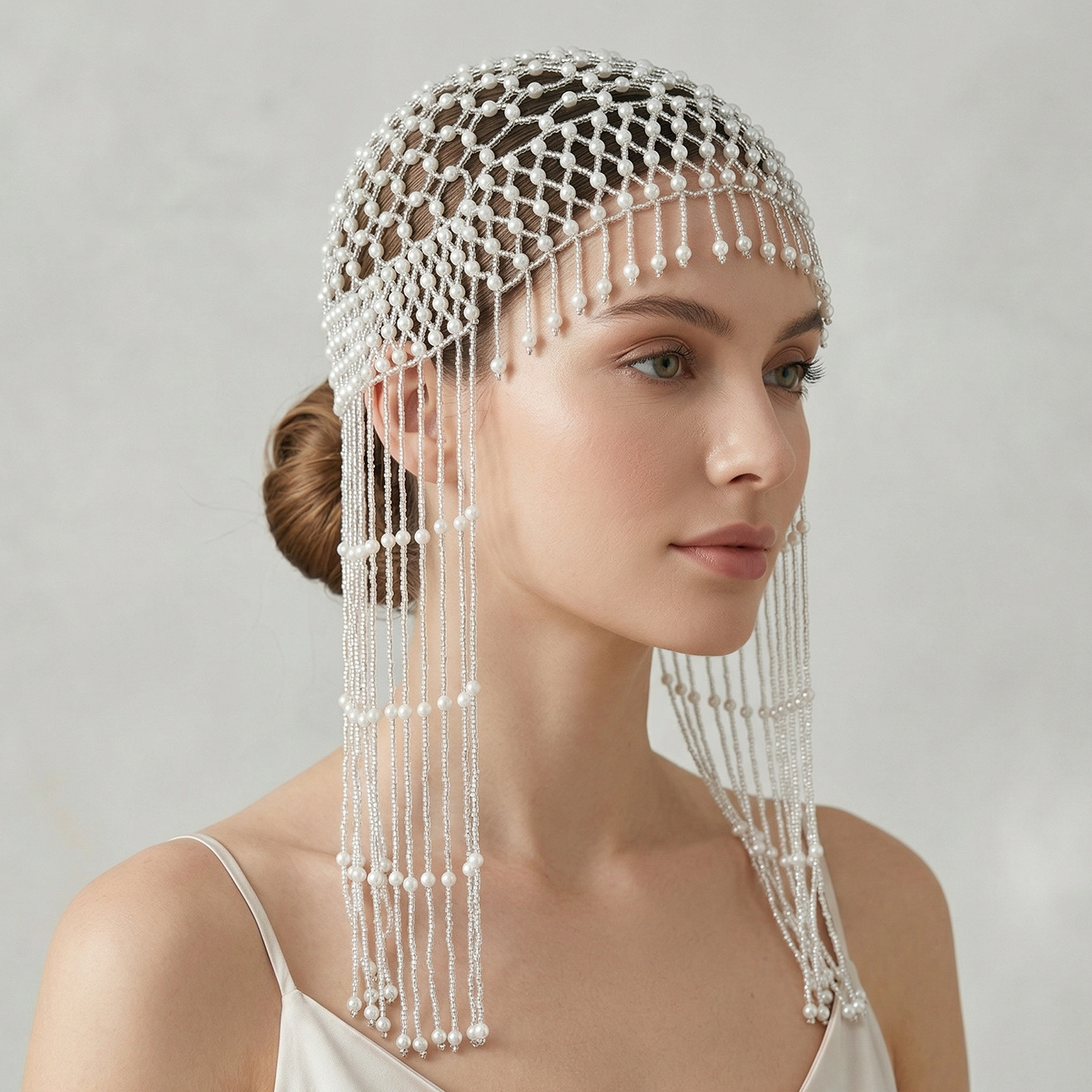 Women Accessories For Wedding - Luxury Pearls Beaded Headwrap for Women