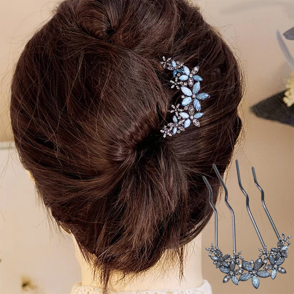 Women'S Hair Accessories Wedding - Luxury Crystal U-shaped Hair Combs For