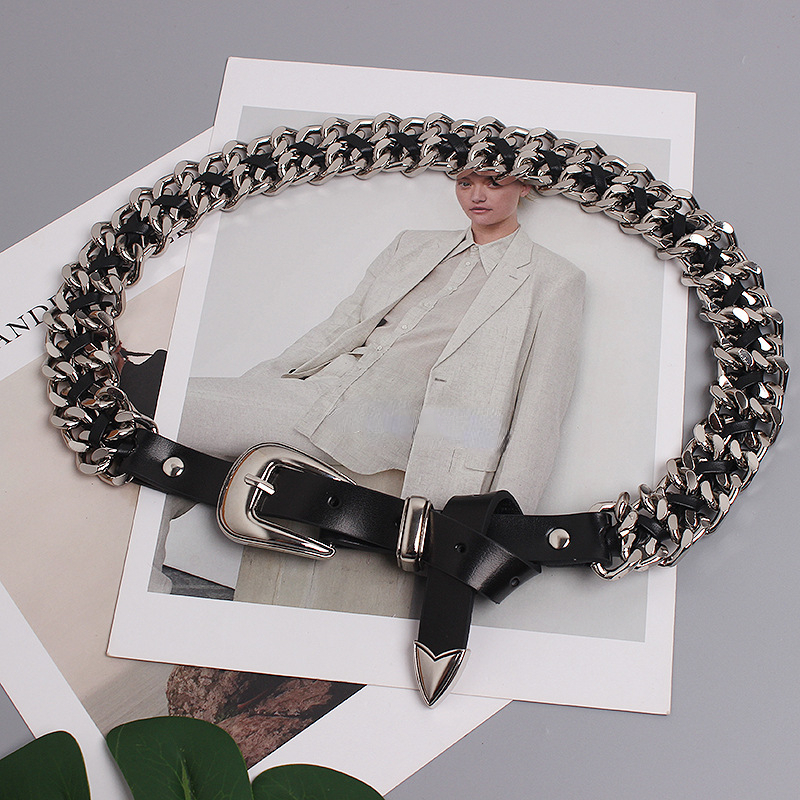 Women'S Jeans Accessories Chain - Women Hip Hop Metal Belt Fashion