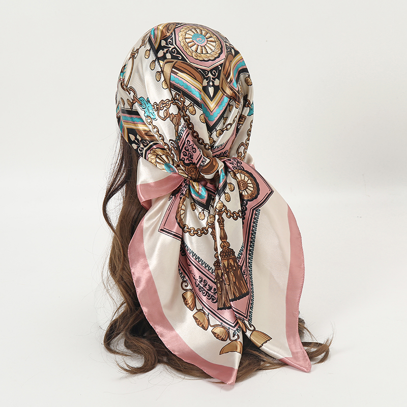 Woman Accessory - Satin Square Scarf Women Muslim Hijab