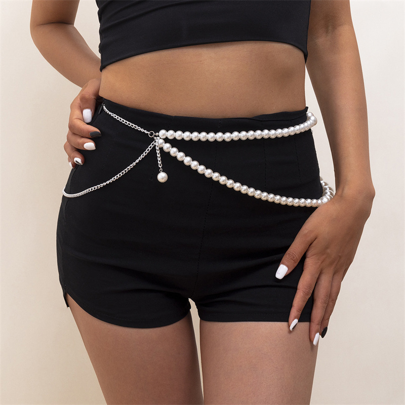 Women'S Jeans Accessories Chain - Women Waist Belt Temperament Elegant Pearl