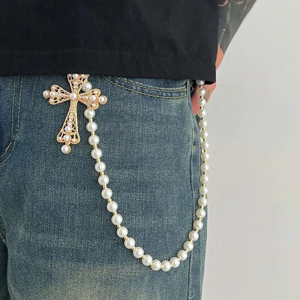 Women'S Jeans Accessories Chain - KunJoe Hip Hop Big Jesus Cross
