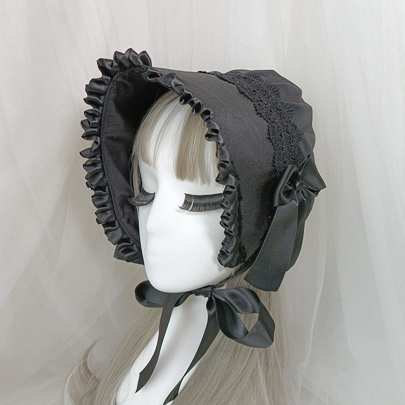 Women'S Victorian Era Accessories - Vintage Victorian Multilaye Lace Bonnet Hat