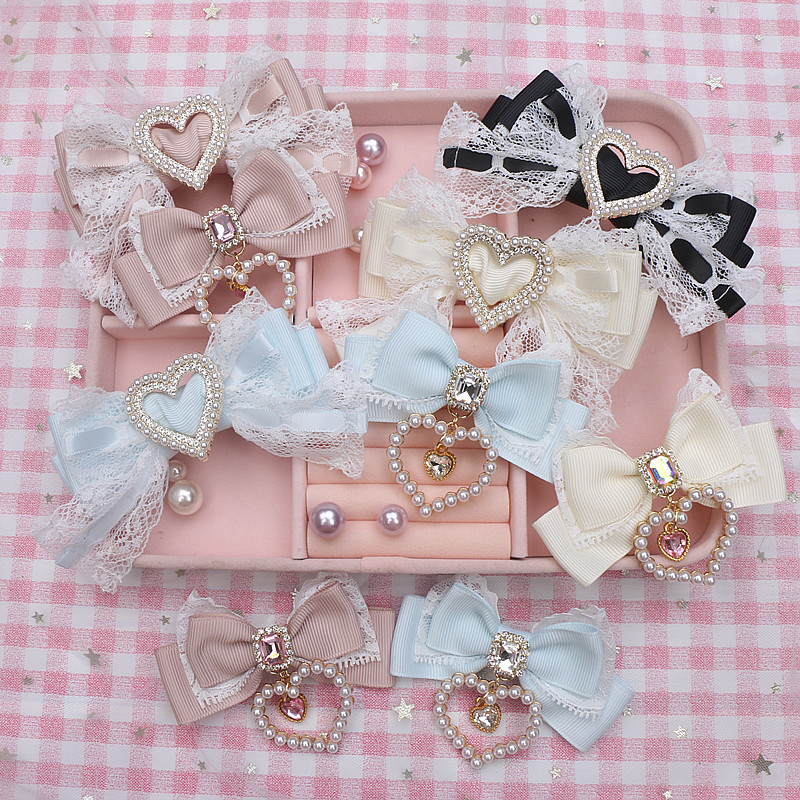 Women'S Victorian Accessories - Victorian-inspired Handmade 2pcs Lace Bow Hair