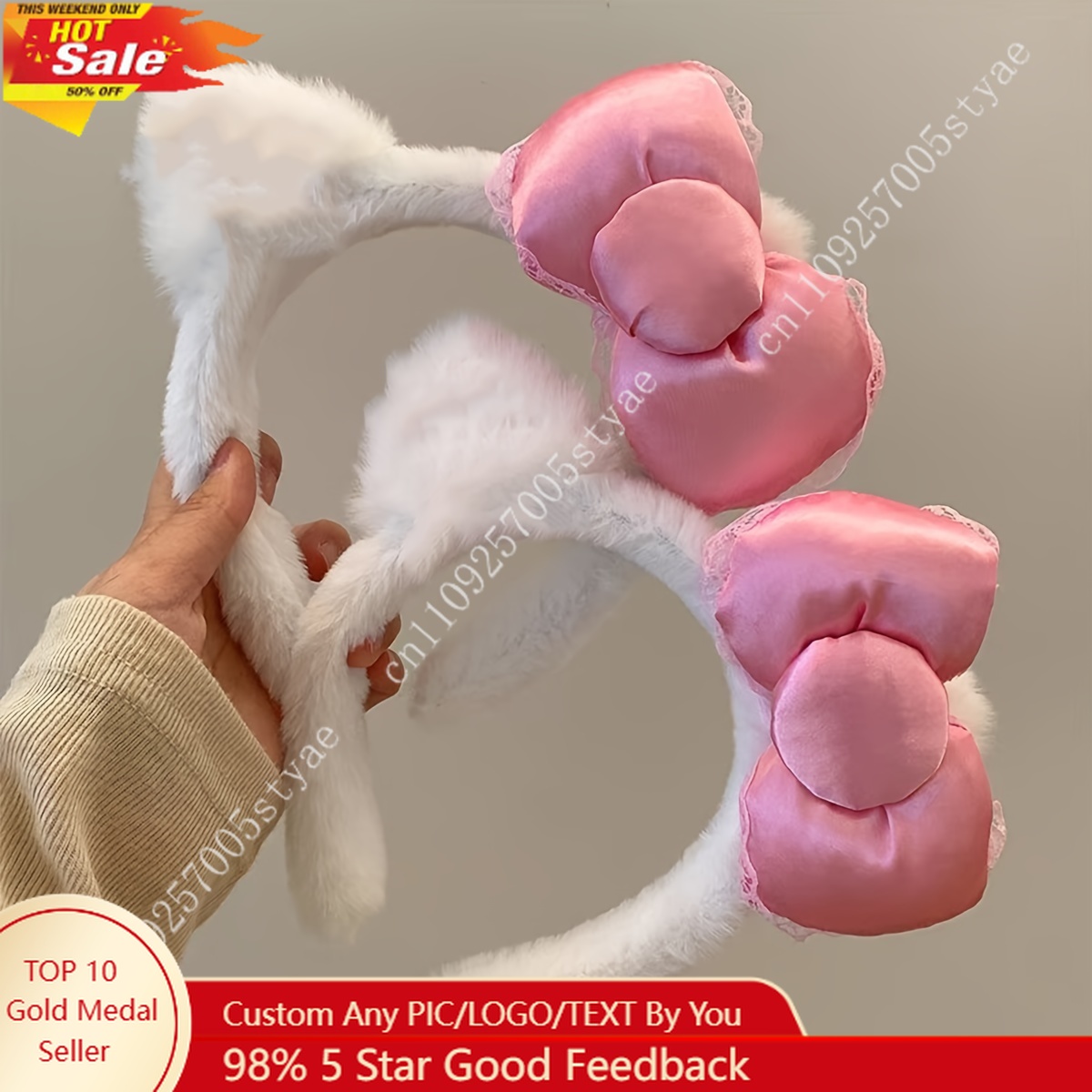 Woman Accessory - Hello Kitty Pink Bow Plush Headband