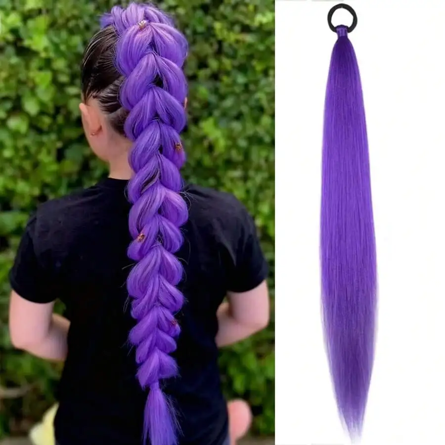 24Inch Purple Ponytail Hair Ex – Hair Band Elastic recenzja i cena