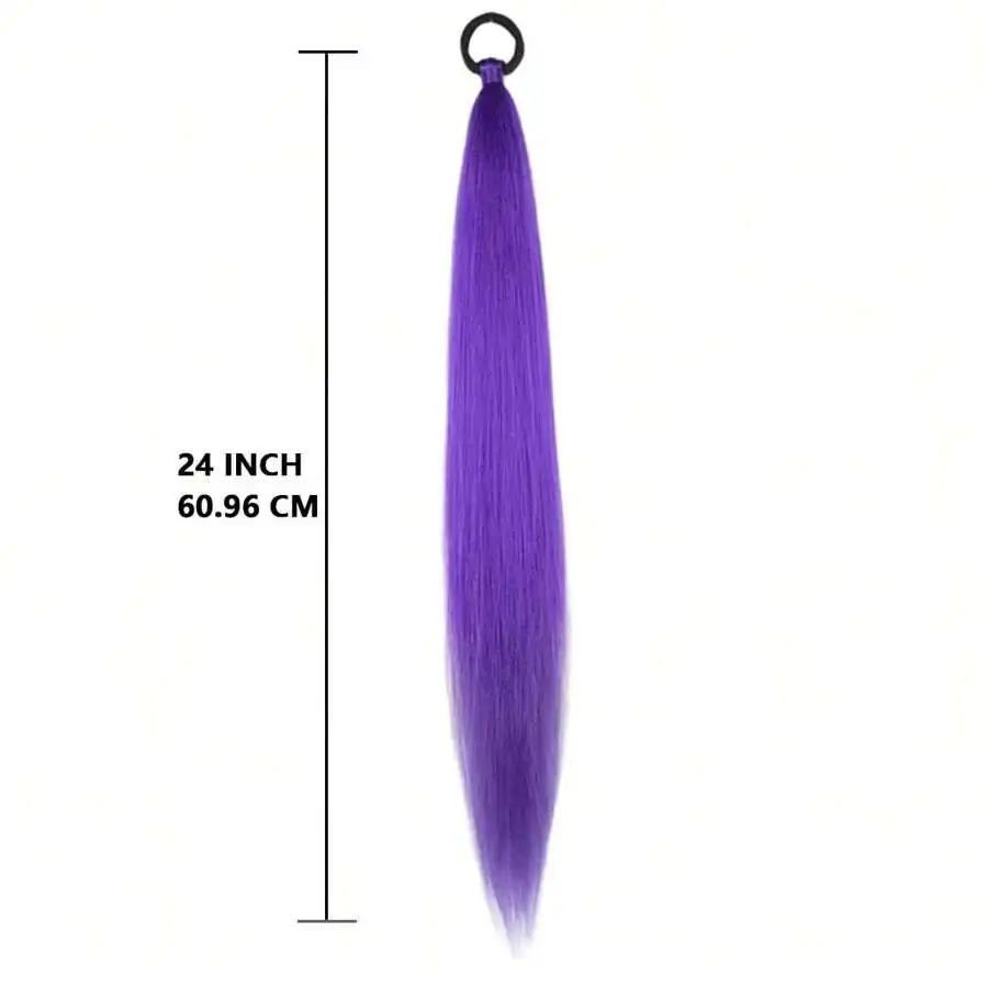 24Inch Purple Ponytail Hair Ex – Hair Band Elastic recenzja i cena