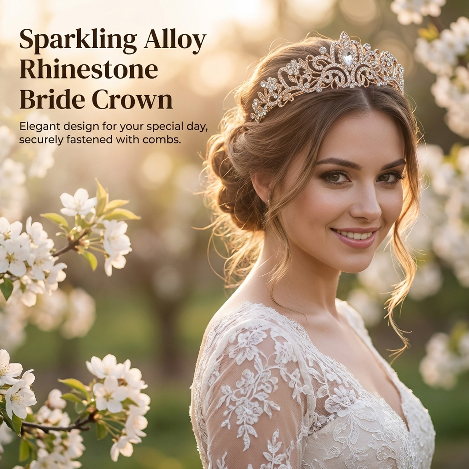 Elegant Bridal Crown Sparkly R – Women Accessories For Wedding recenzja i cena