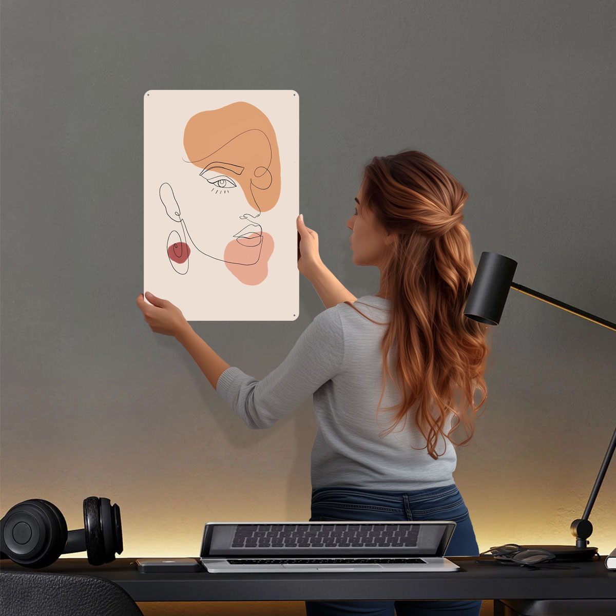 Abstract Line Art Woman Sign A – Women Accessories Poster recenzja i cena