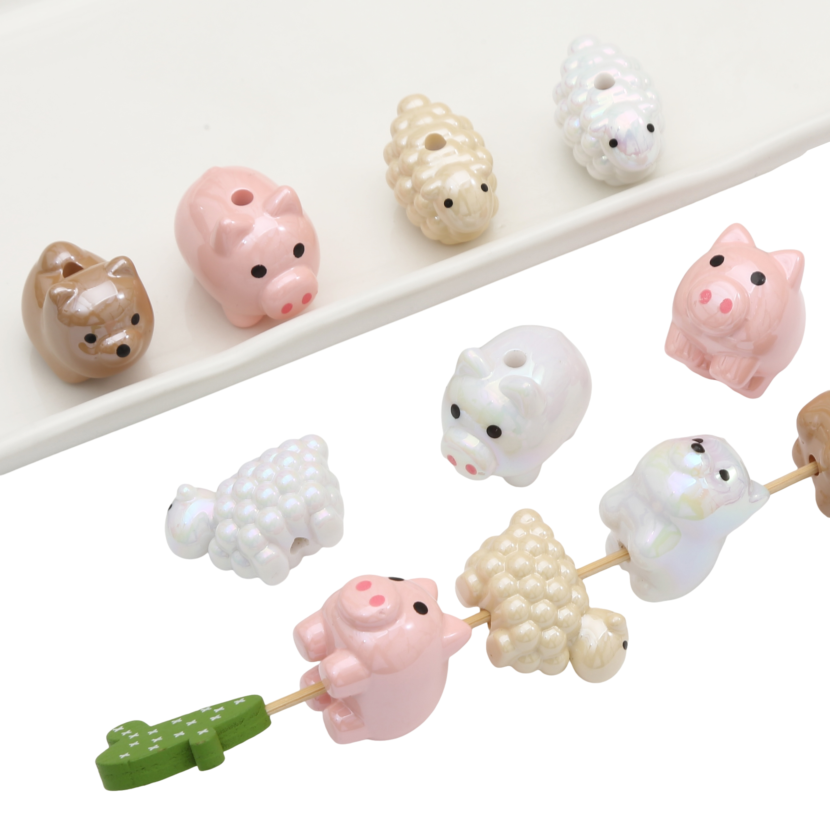 Acrylic Animal Beads Sheep Pig – Women Accessories For Hand recenzja i cena