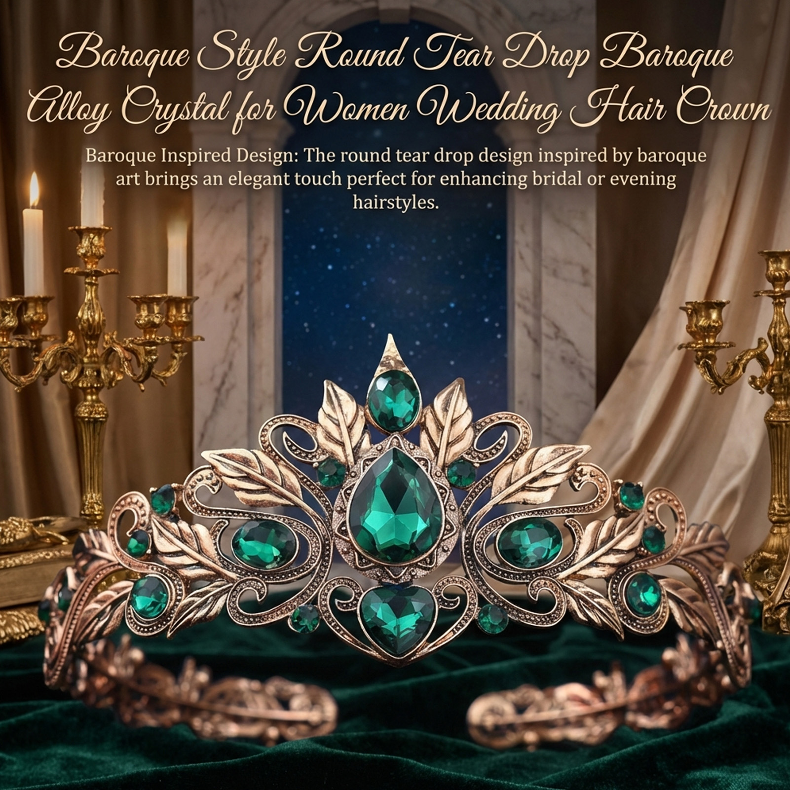 Baroque Style Round Tear Drop  – Women Accessories For Wedding recenzja i cena