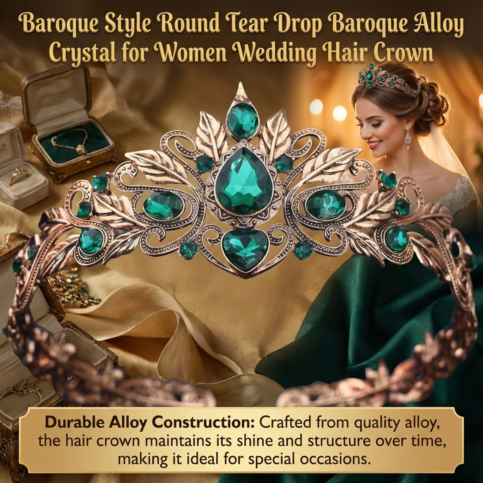 Baroque Style Round Tear Drop  – Women Accessories For Wedding recenzja i cena