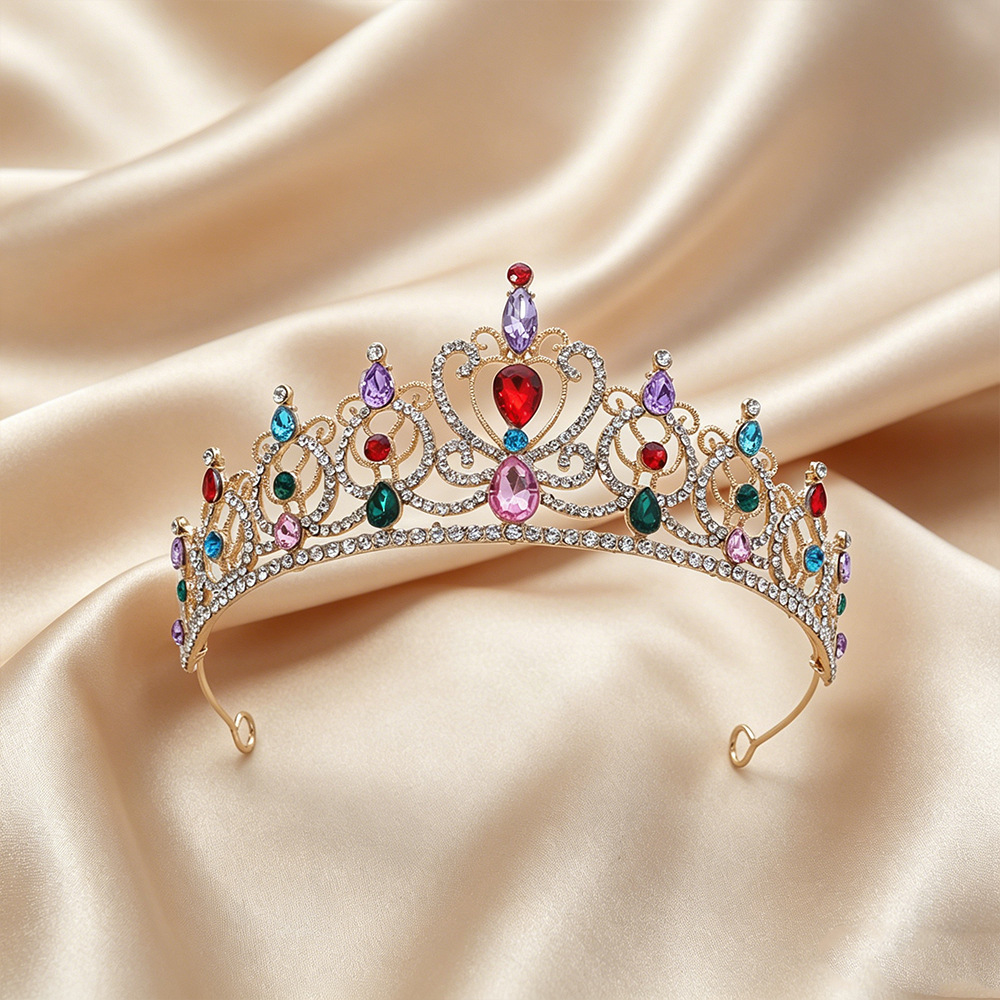 Luxury Vintage Gold Tiara Crow – Women Accessories For Wedding recenzja i cena