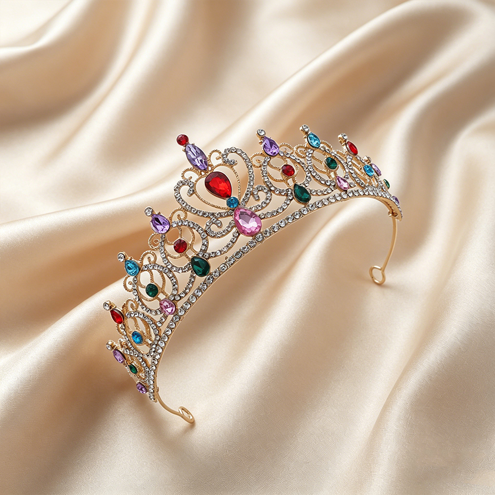 Luxury Vintage Gold Tiara Crow – Women Accessories For Wedding recenzja i cena