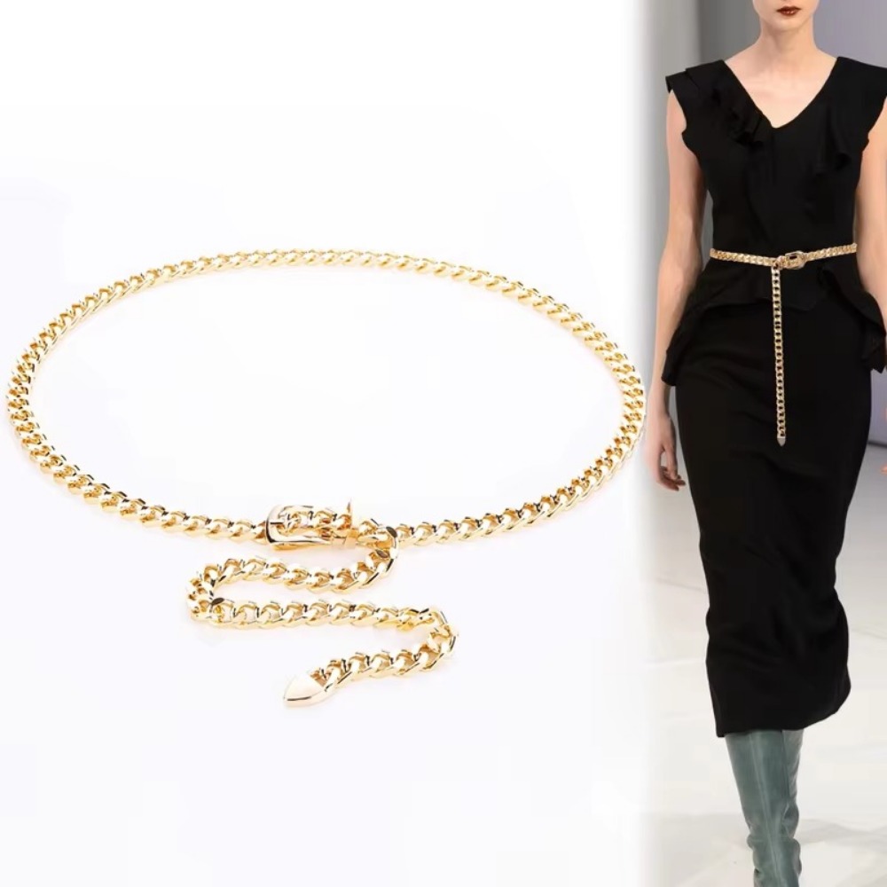 Simple Metal Chain Belts Long  – Women'S Jeans Accessories Chain recenzja i cena