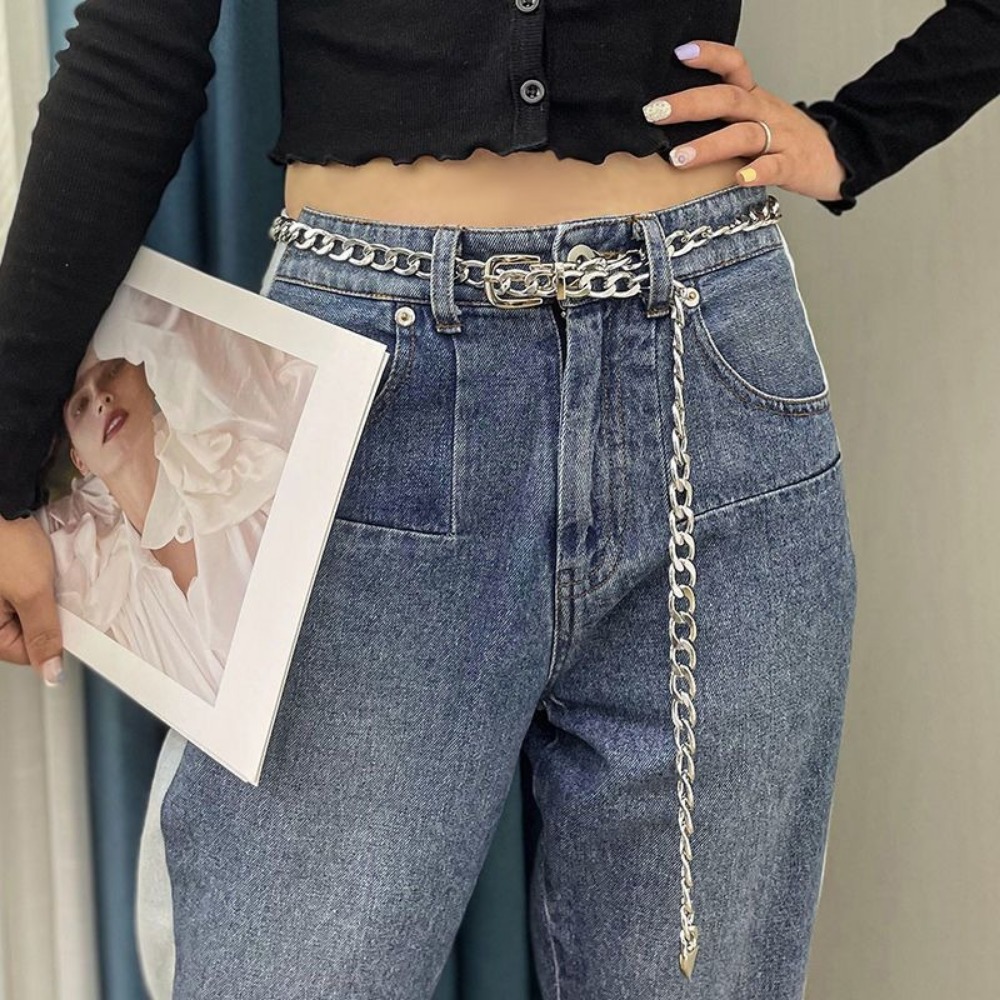 Simple Metal Chain Belts Long  – Women'S Jeans Accessories Chain recenzja i cena