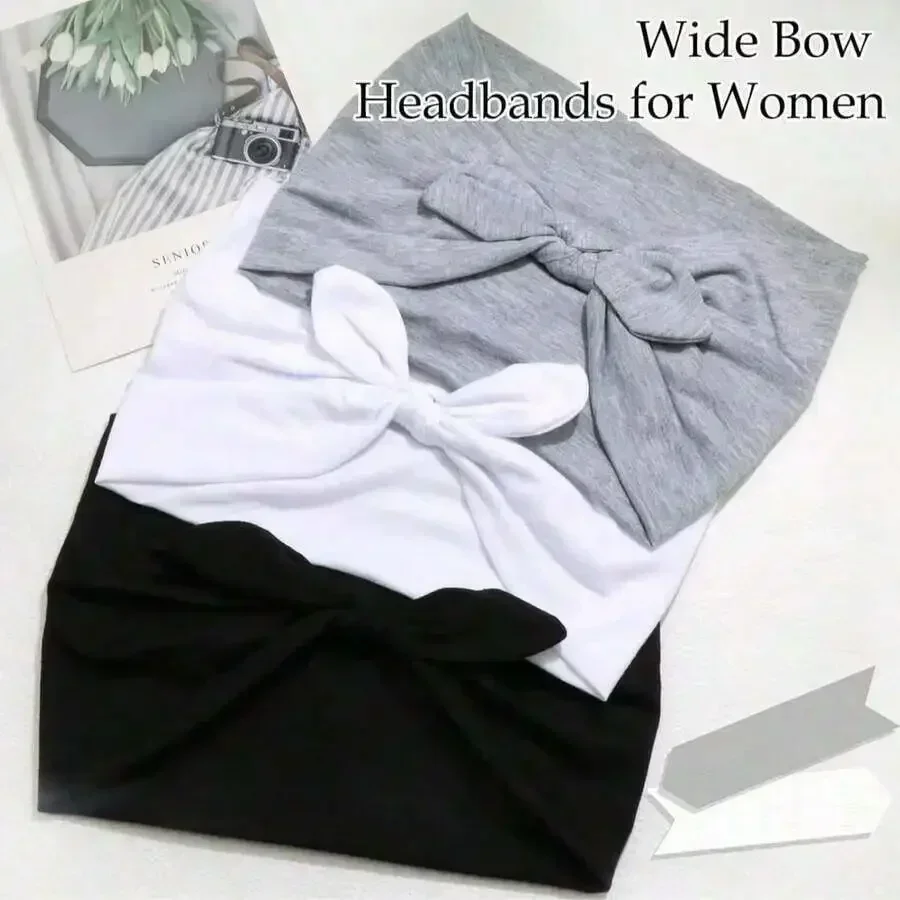 Women Bow Bunny Ear Headbands, – Hair Band Elastic recenzja i cena