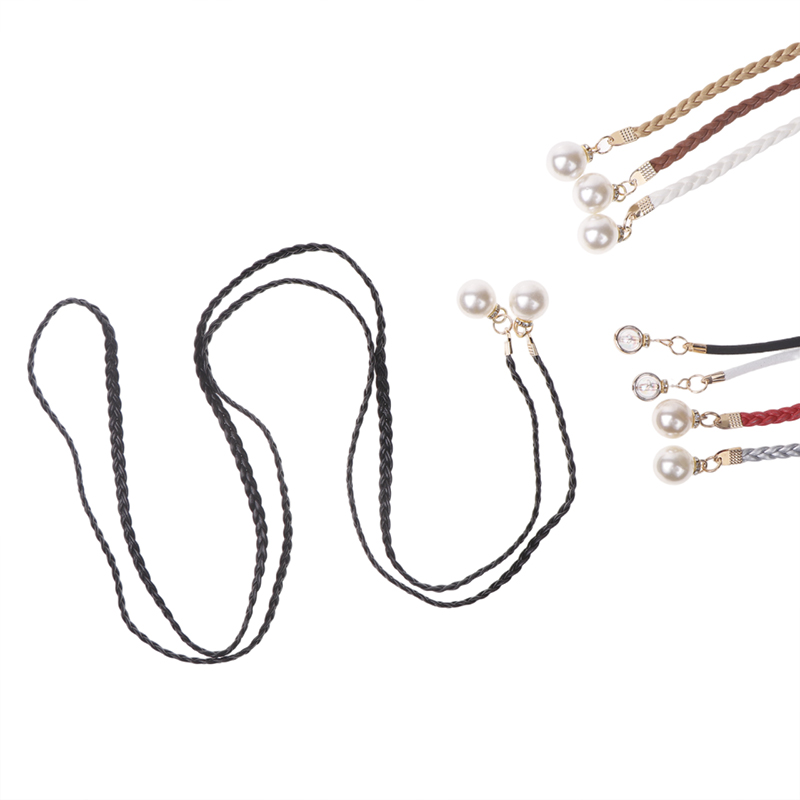 Retro PU Braided Pearl Belt Wa – Women'S Jeans Accessories Chain recenzja i cena