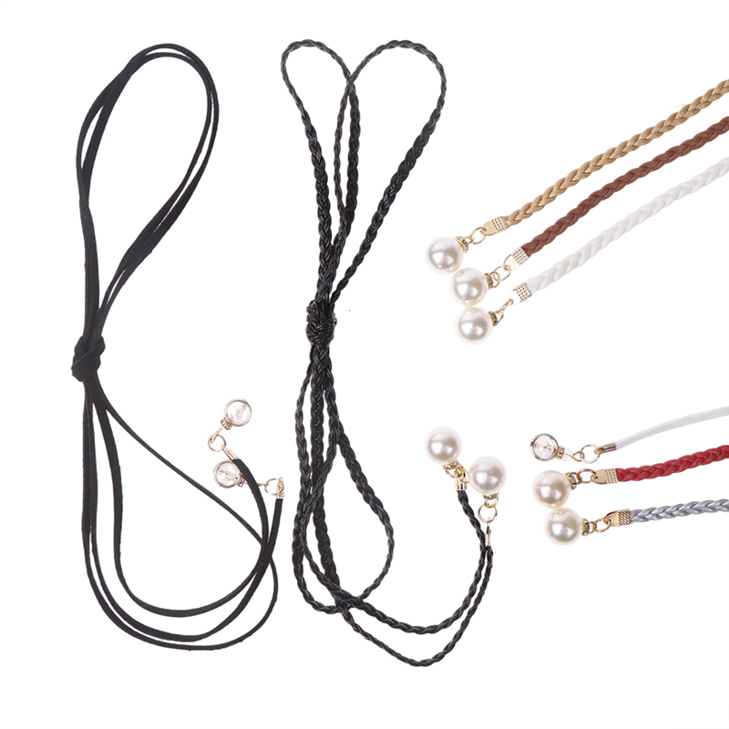 Retro PU Braided Pearl Belt Wa – Women'S Jeans Accessories Chain recenzja i cena
