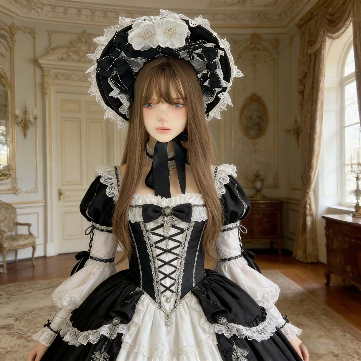 Victorian Lace Bonnet Hat Head – Women'S Victorian Era Accessories recenzja i cena