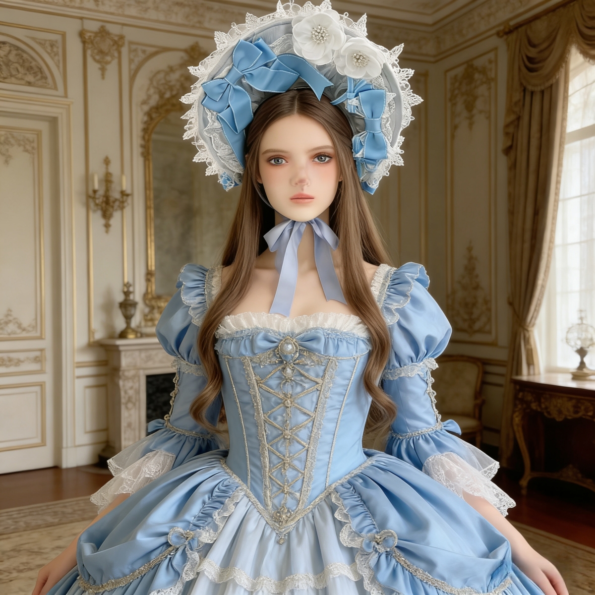 Victorian Lace Bonnet Hat Head – Women'S Victorian Era Accessories recenzja i cena