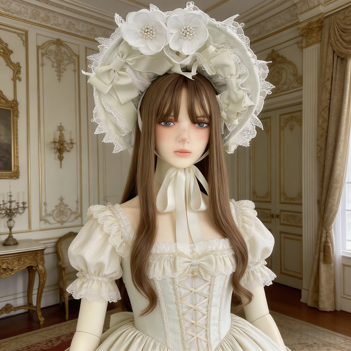 Victorian Lace Bonnet Hat Head – Women'S Victorian Era Accessories recenzja i cena