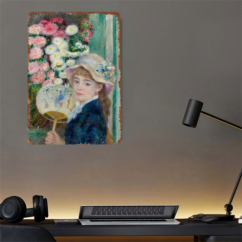 Young Woman With Fan and Flowe – Women Accessories Poster recenzja i cena