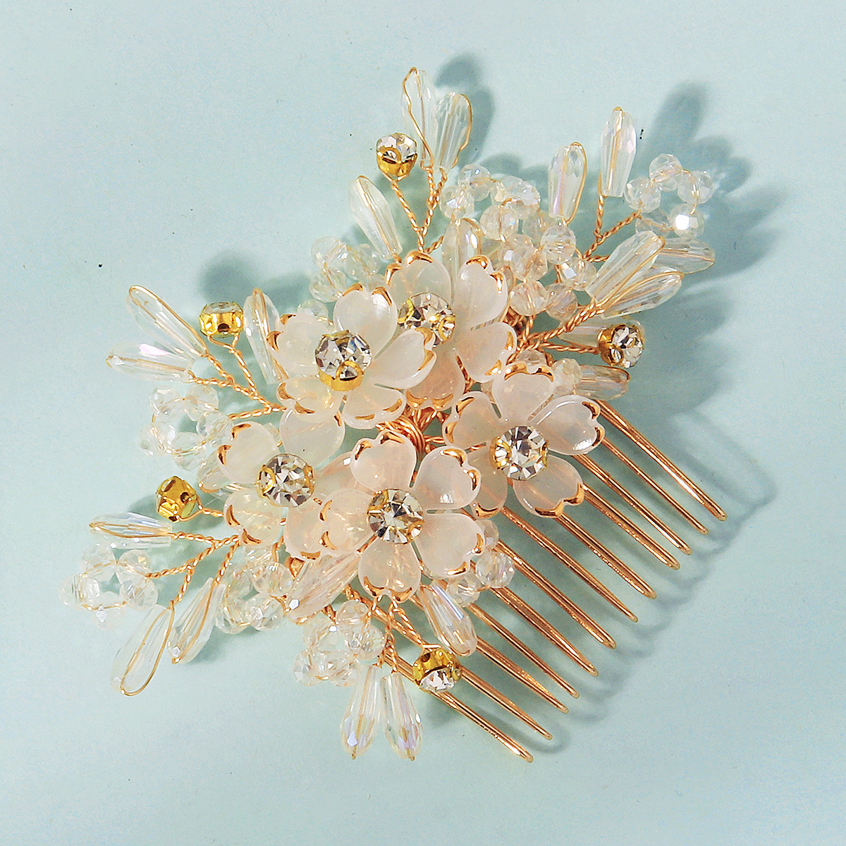 Hair Comb Crystal Flower Beade – Women Accessories For Wedding recenzja i cena