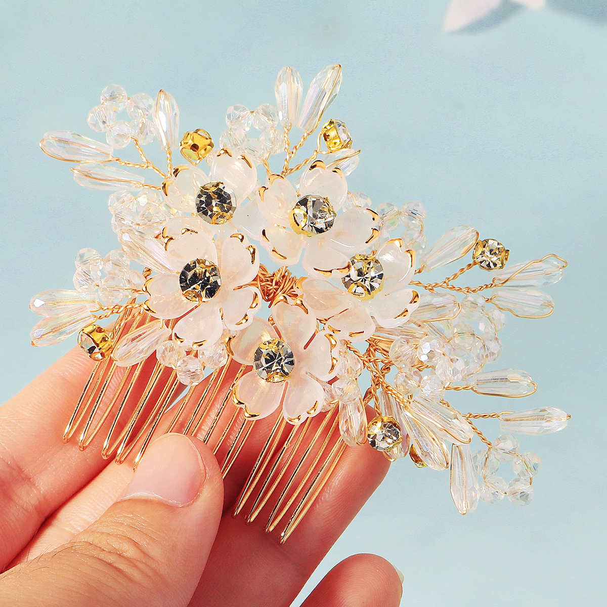 Hair Comb Crystal Flower Beade – Women Accessories For Wedding recenzja i cena