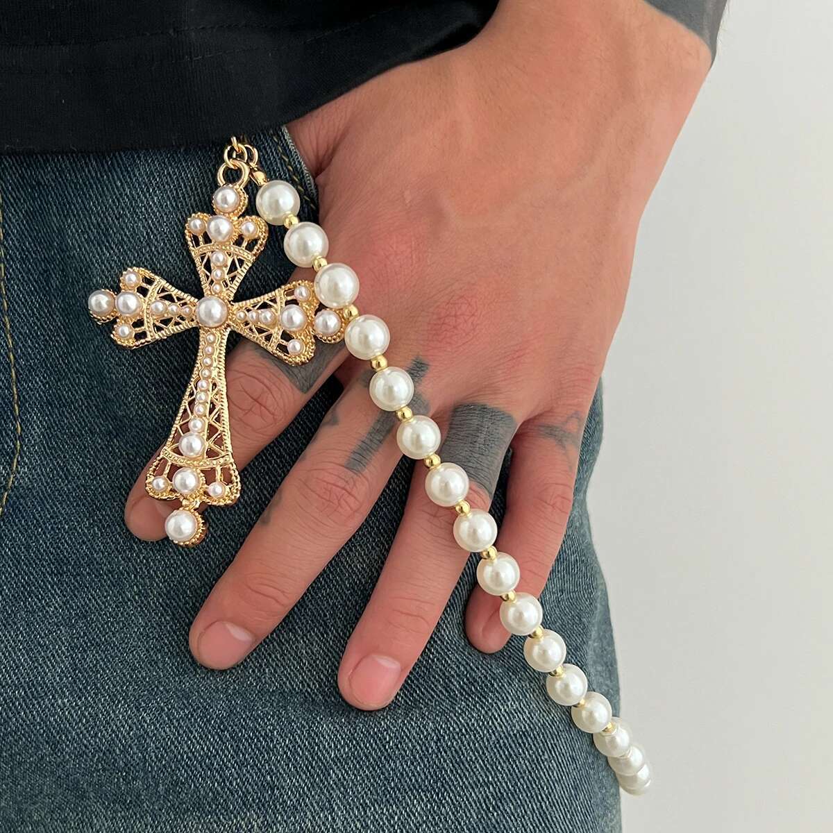 KunJoe Hip Hop Big Jesus Cross – Women'S Jeans Accessories Chain recenzja i cena