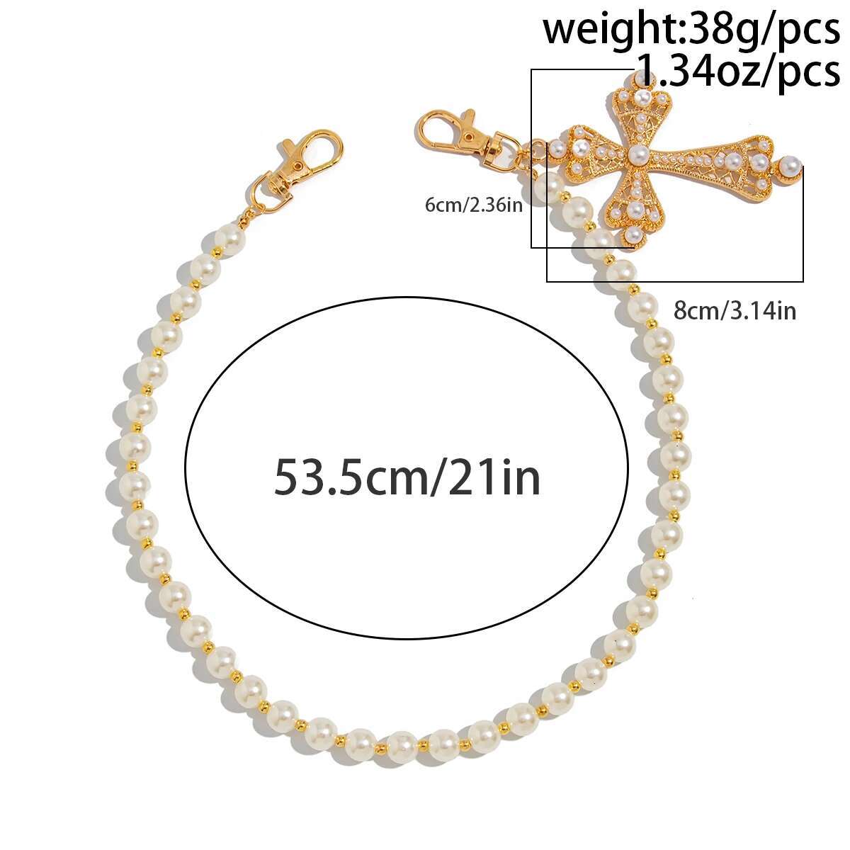 KunJoe Hip Hop Big Jesus Cross – Women'S Jeans Accessories Chain recenzja i cena