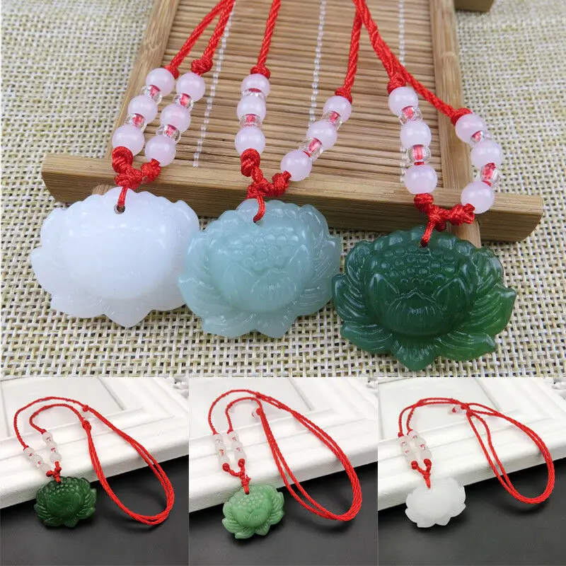 Natural Green Jade Lotus Penda – Women Accessories For Hand recenzja i cena