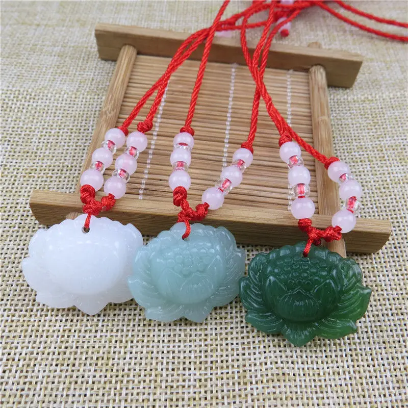 Natural Green Jade Lotus Penda – Women Accessories For Hand recenzja i cena