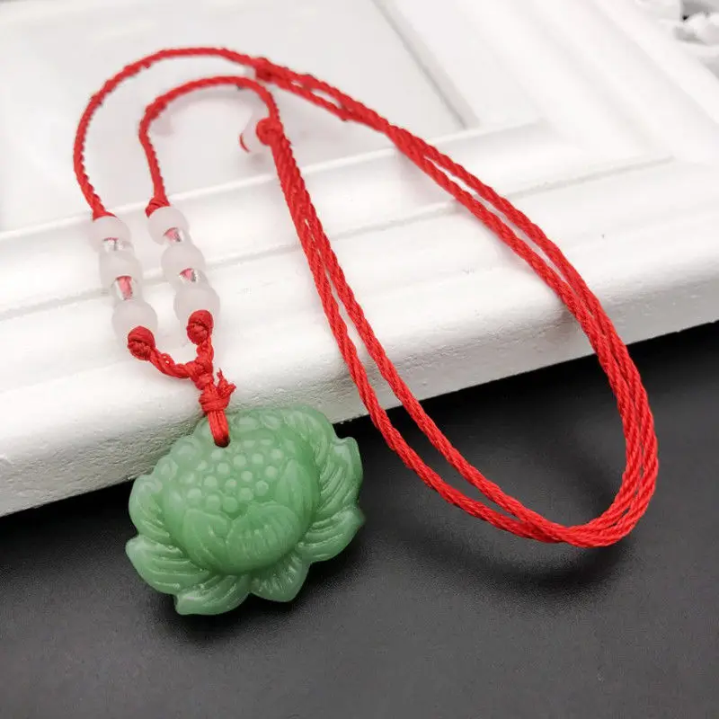 Natural Green Jade Lotus Penda – Women Accessories For Hand recenzja i cena