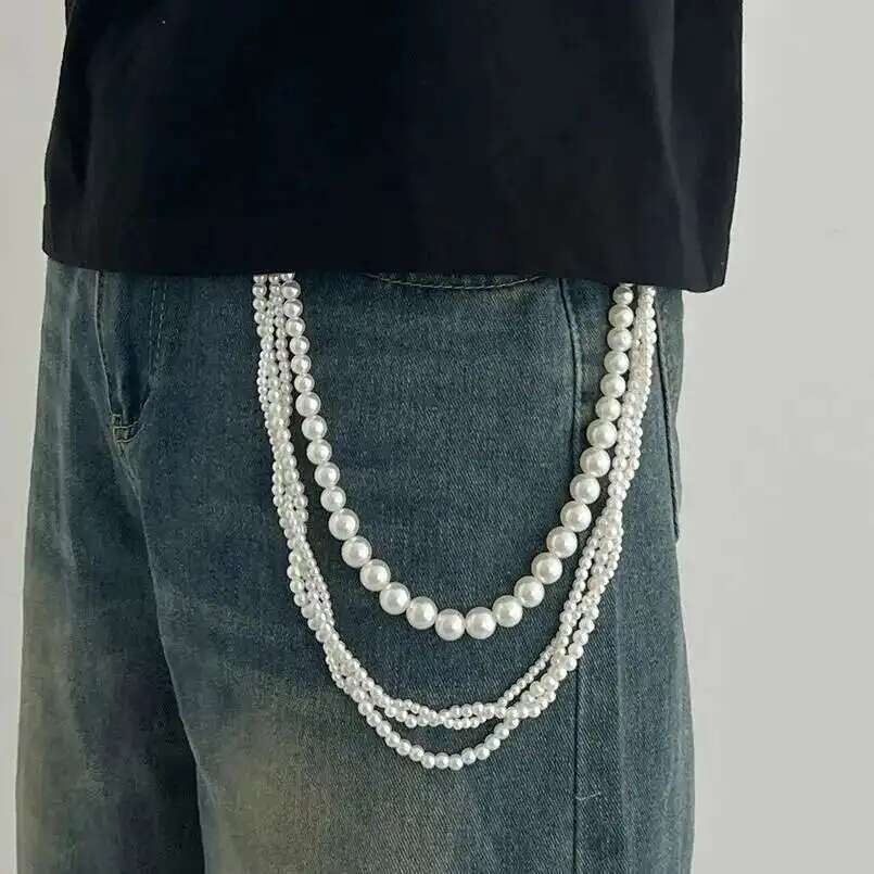 Lacteo Goth Multi Layer Imitat – Women'S Jeans Accessories Chain recenzja i cena