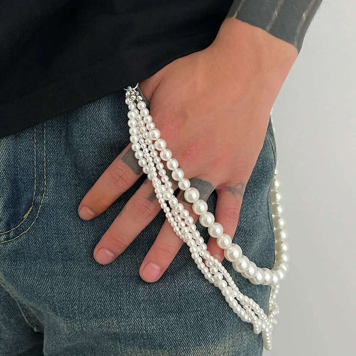 Lacteo Goth Multi Layer Imitat – Women'S Jeans Accessories Chain recenzja i cena