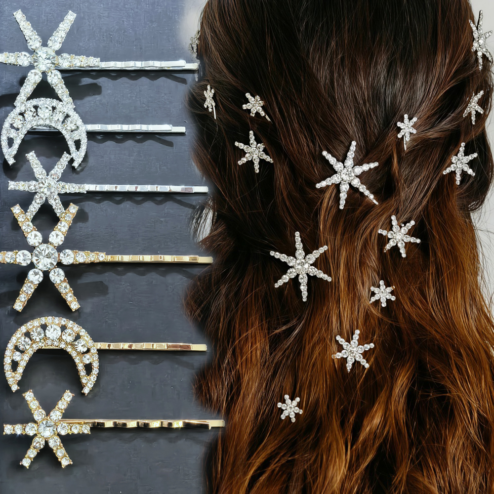 3/4 pcs set Crystal Star Hairp – Women'S Hair Accessories Wedding recenzja i cena