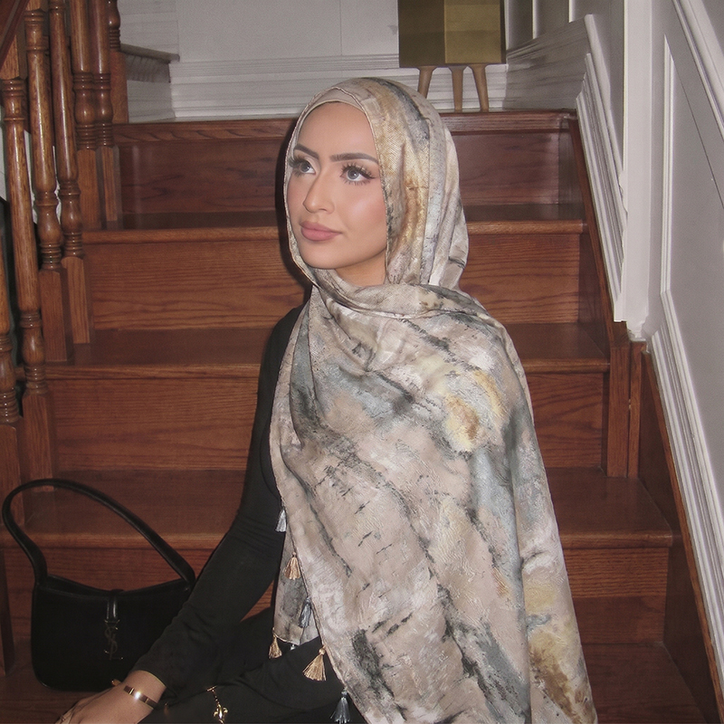 Ink Wash Print Tassel Hijab Sc – Woman Accessory recenzja i cena