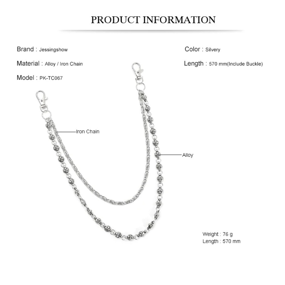NEWTrendy Hip Hop Double Layer – Women'S Jeans Accessories Chain recenzja i cena