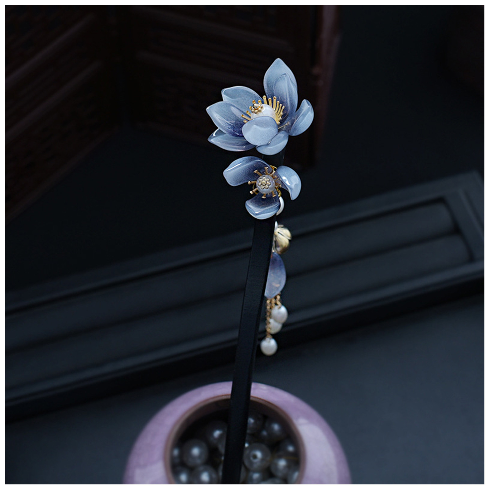 Blue Flower Hair Stick Vintage – Women'S Hair Accessories Wedding recenzja i cena