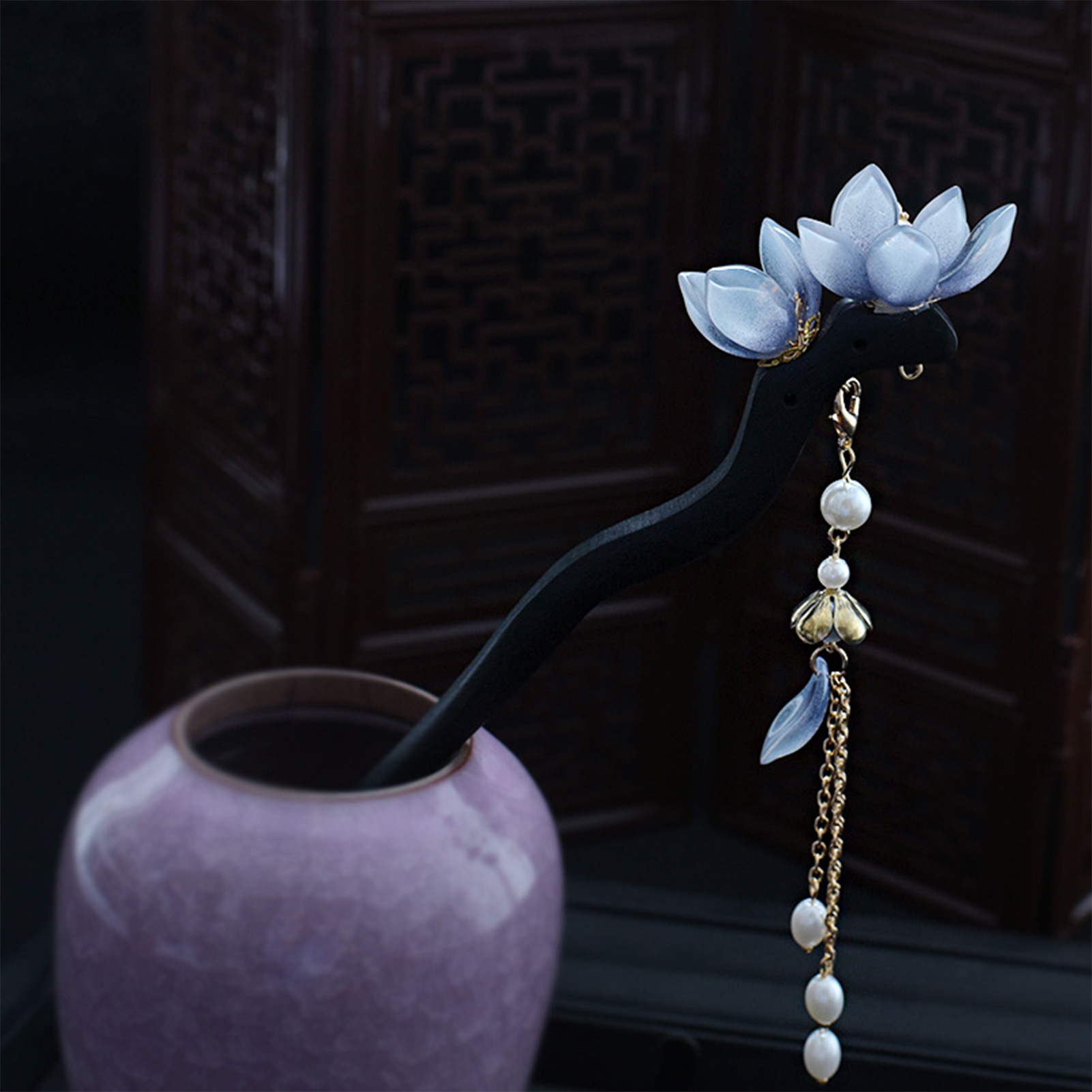 Blue Flower Hair Stick Vintage – Women'S Hair Accessories Wedding recenzja i cena