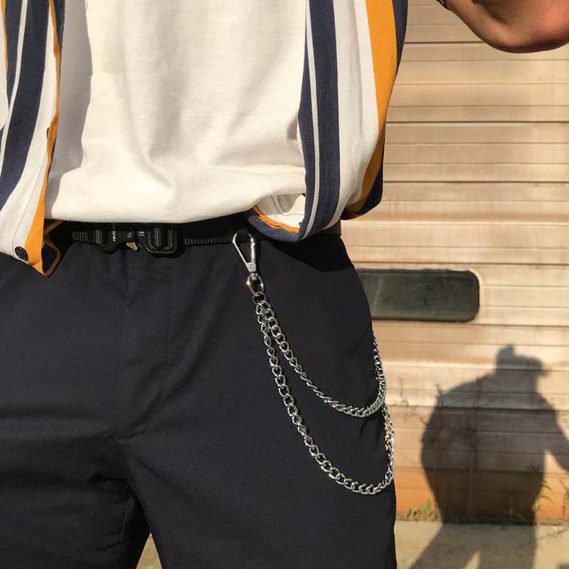 Punk Metal Double Layered Pant – Women'S Jeans Accessories Chain recenzja i cena