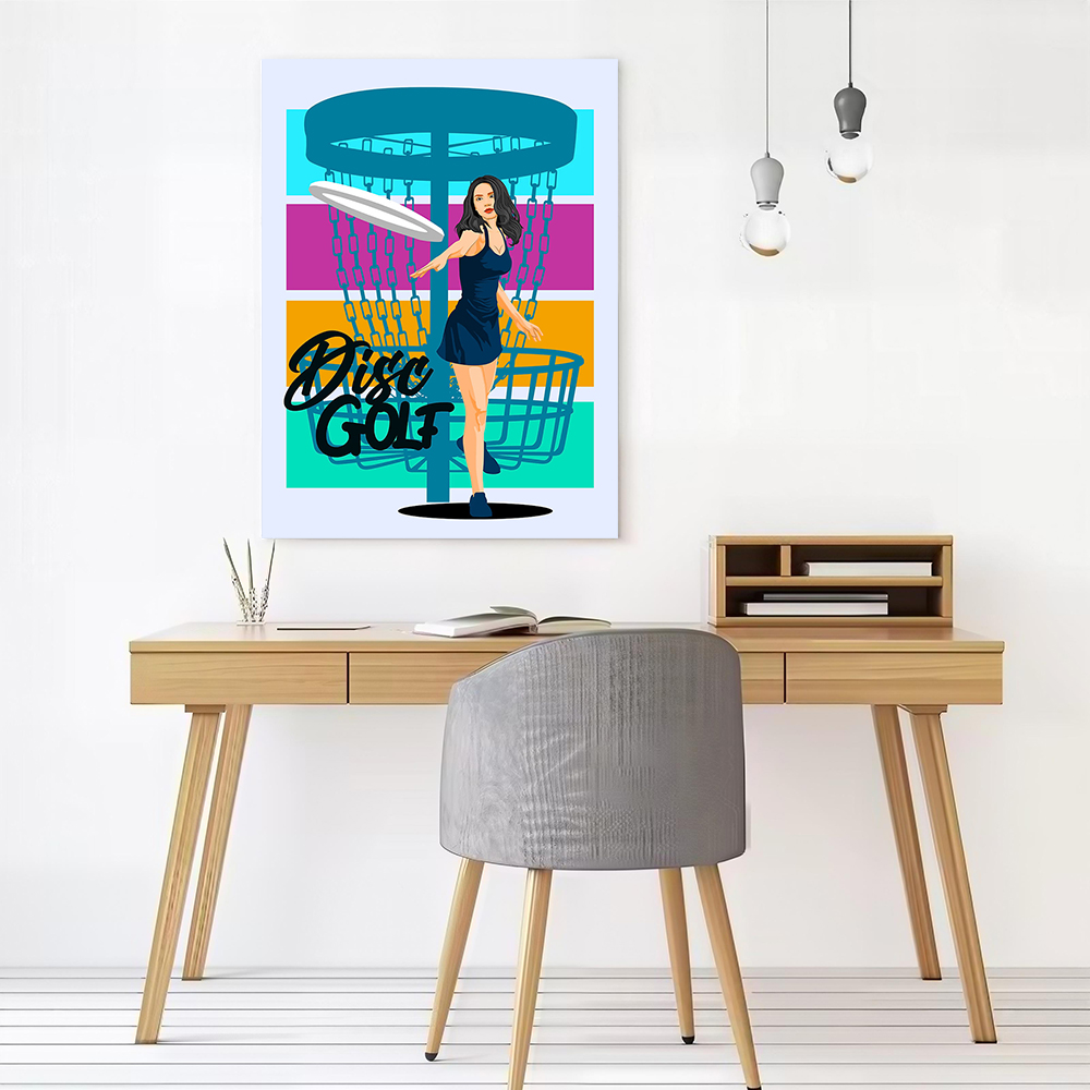 Disc Golf Woman Throwing Disc  – Women Accessories Poster recenzja i cena