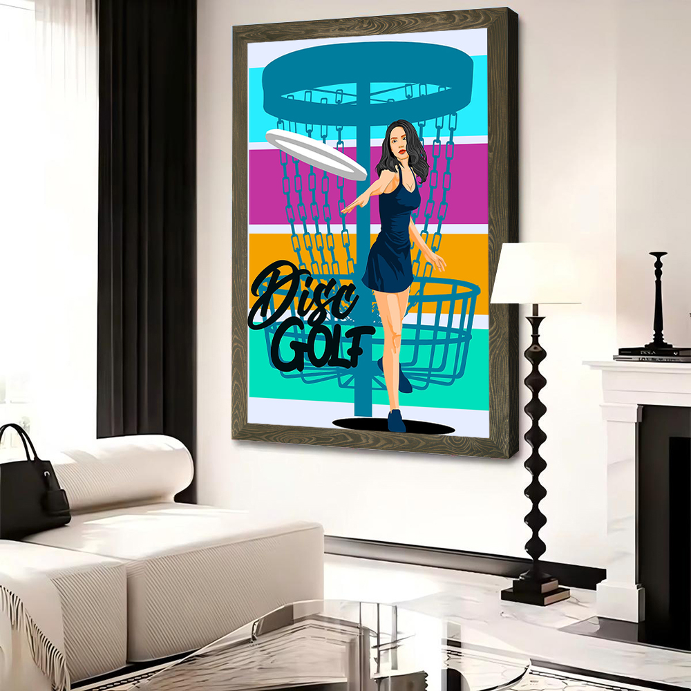 Disc Golf Woman Throwing Disc  – Women Accessories Poster recenzja i cena