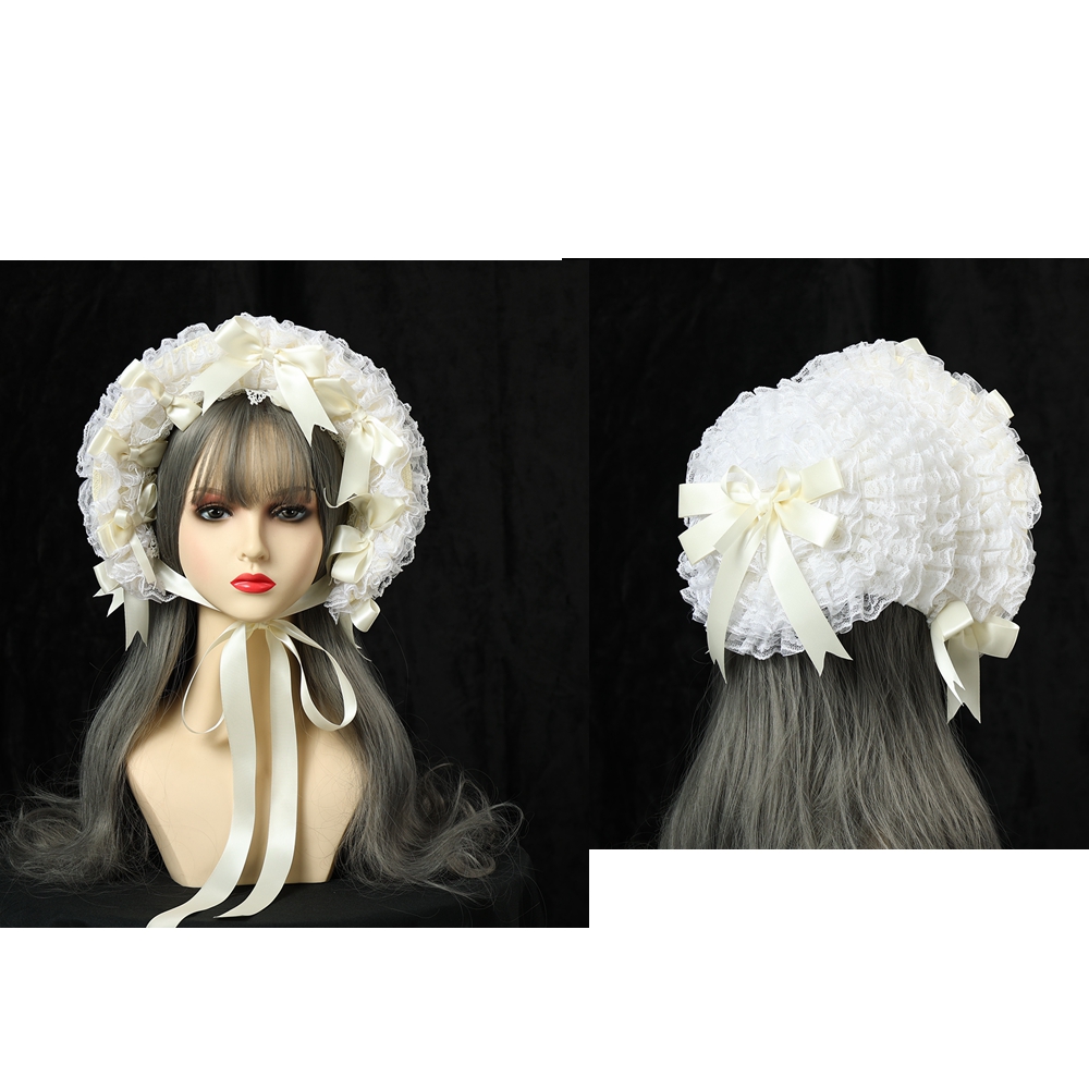 Lolita Lace Bonnet Hat Women G – Women'S Victorian Era Accessories recenzja i cena