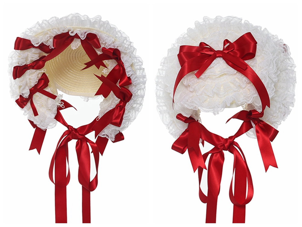 Lolita Lace Bonnet Hat Women G – Women'S Victorian Era Accessories recenzja i cena