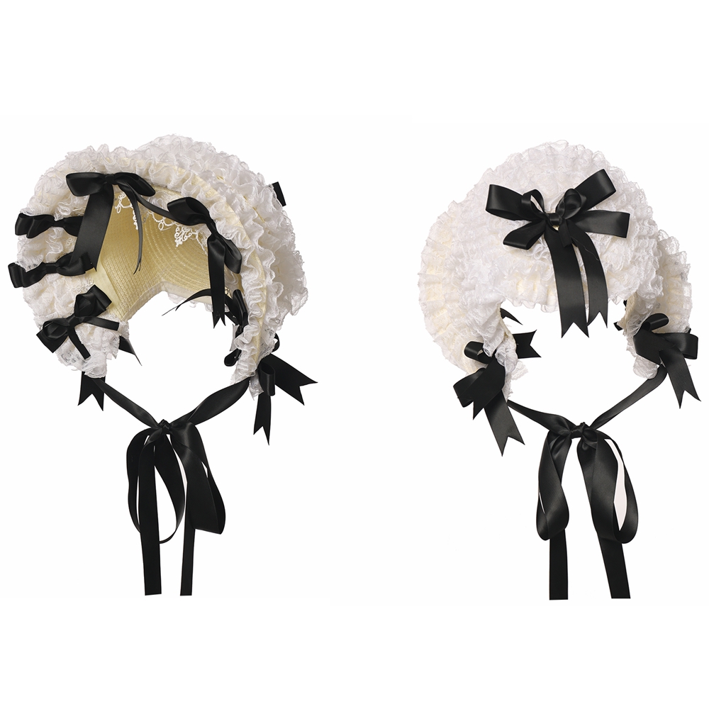 Lolita Lace Bonnet Hat Women G – Women'S Victorian Era Accessories recenzja i cena
