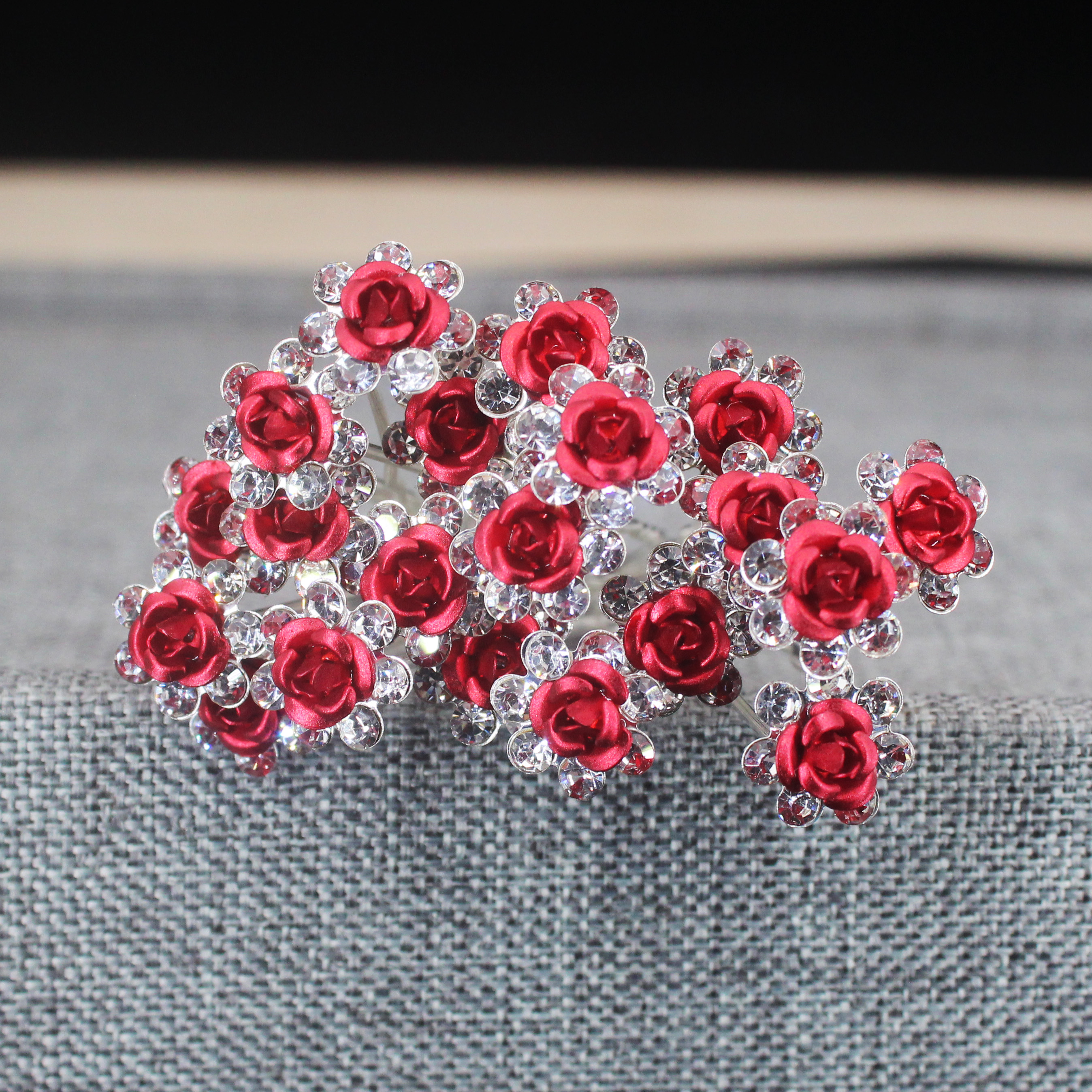 20PCS Rose Flower Rhinestone H – Women'S Hair Accessories Wedding recenzja i cena