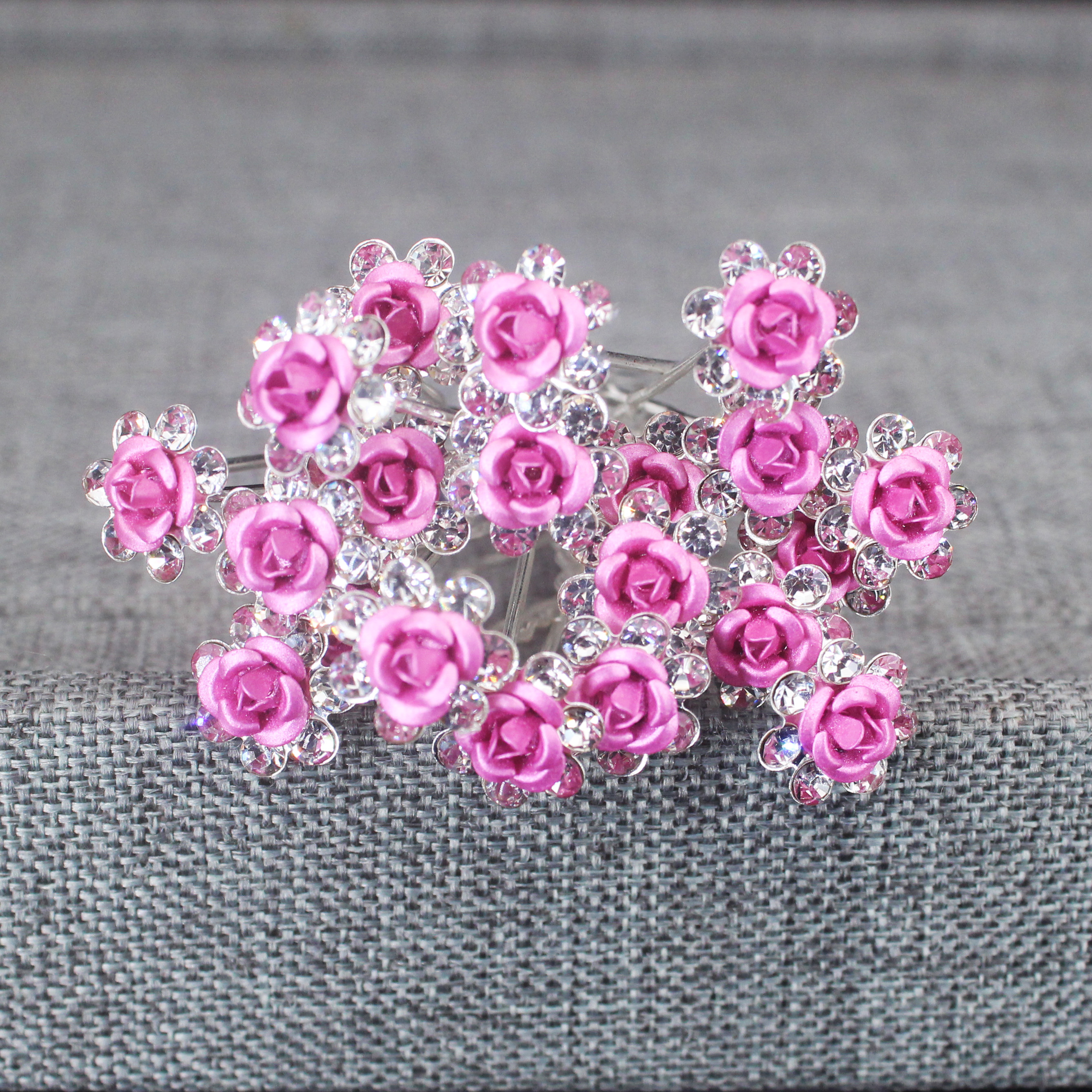 20PCS Rose Flower Rhinestone H – Women'S Hair Accessories Wedding recenzja i cena