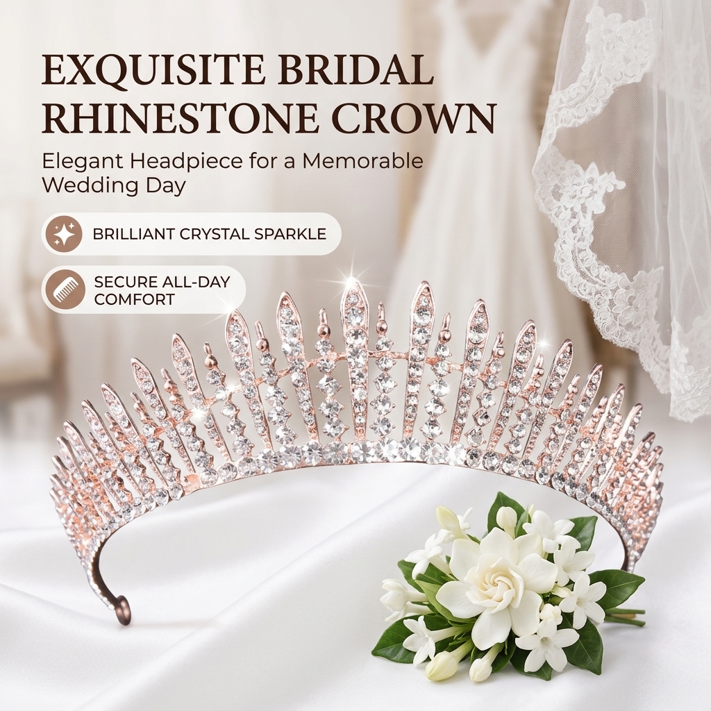 Bridal Crystal-Crown Headband  – Women Accessories For Wedding recenzja i cena